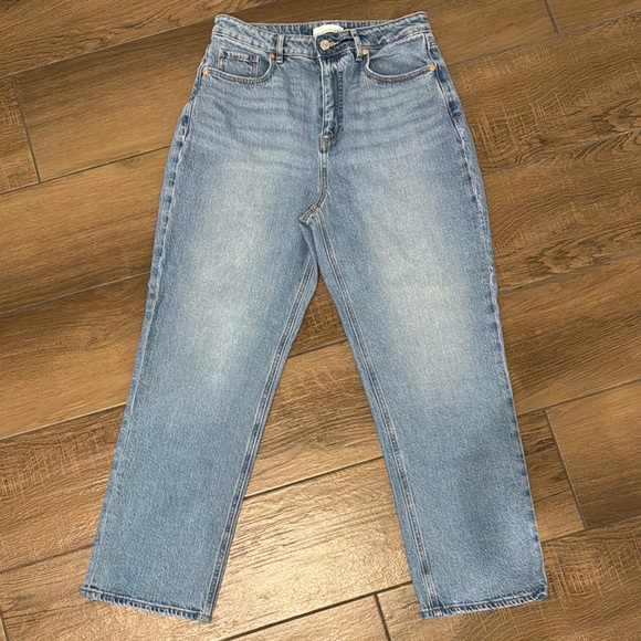 LOFT Denim - LOFT Blue Straight Leg Jeans with Modern Cropped Length - aka mom jeans